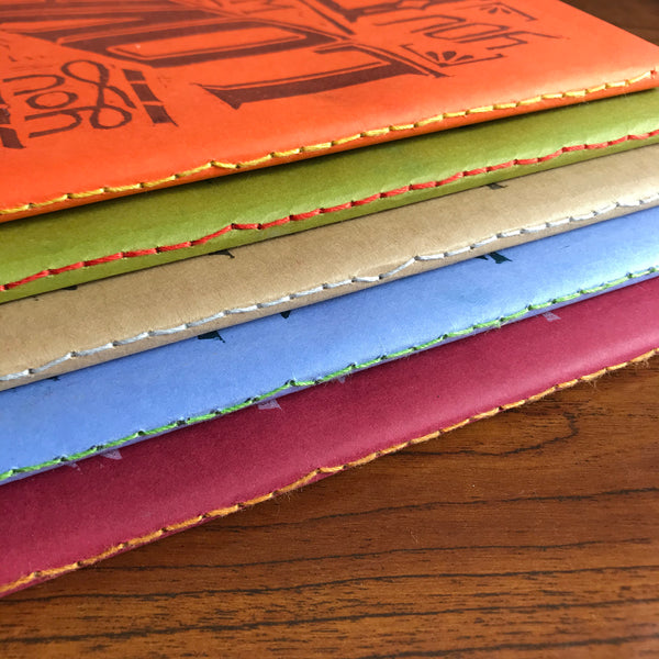 Printed By Hand, Hand Sewn, Blank Travel Journal Do What You Love, Love What You Do Notebook