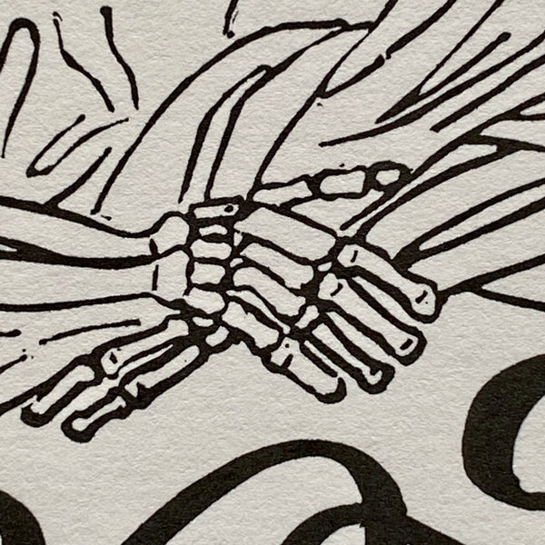 “Viva la Vida” Frida Kahlo Catrina, Hand Printed Linoleum on Paper