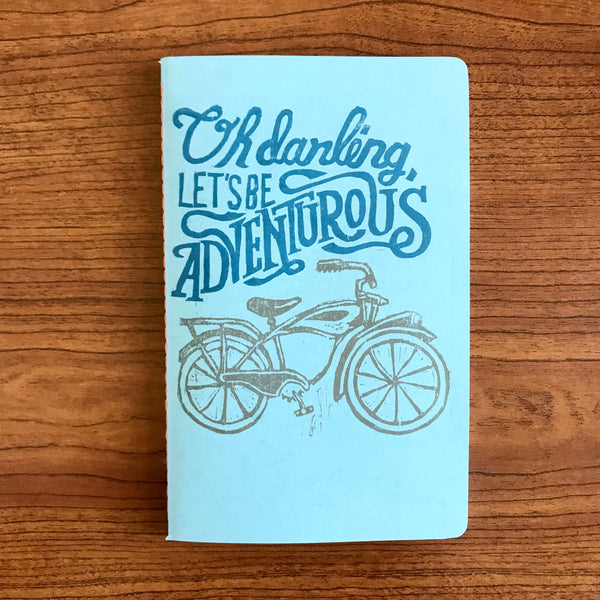 Two Color Blank Dotted Journal Individually Hand Printed Hand Stitched Oh Darling, Let’s Be Adventurous