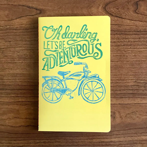 Two Color Blank Dotted Journal Individually Hand Printed Hand Stitched Oh Darling, Let’s Be Adventurous