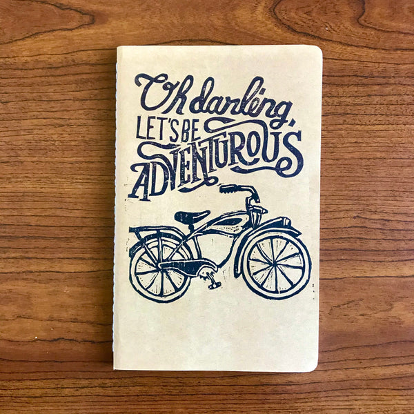 Two Color Blank Dotted Journal Individually Hand Printed Hand Stitched Oh Darling, Let’s Be Adventurous