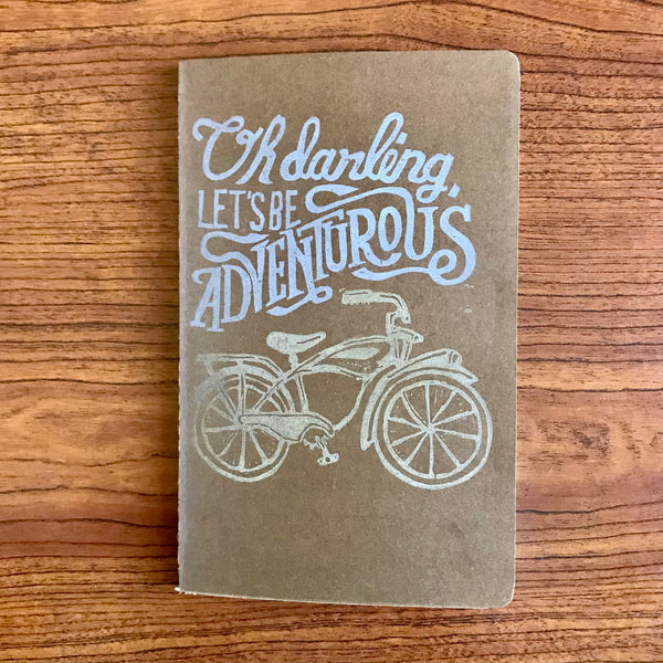 Two Color Blank Dotted Journal Individually Hand Printed Hand Stitched Oh Darling, Let’s Be Adventurous