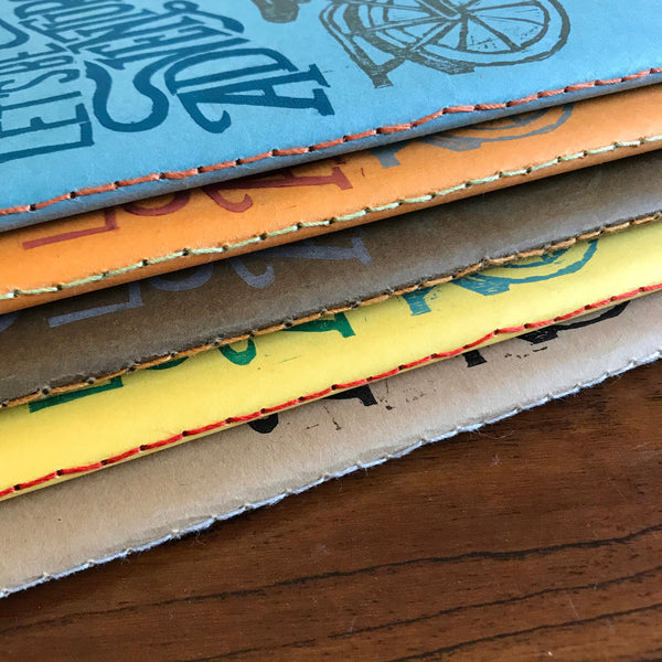 Two Color Blank Dotted Journal Individually Hand Printed Hand Stitched Oh Darling, Let’s Be Adventurous