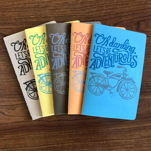 Two Color Blank Dotted Journal Individually Hand Printed Hand Stitched Oh Darling, Let’s Be Adventurous