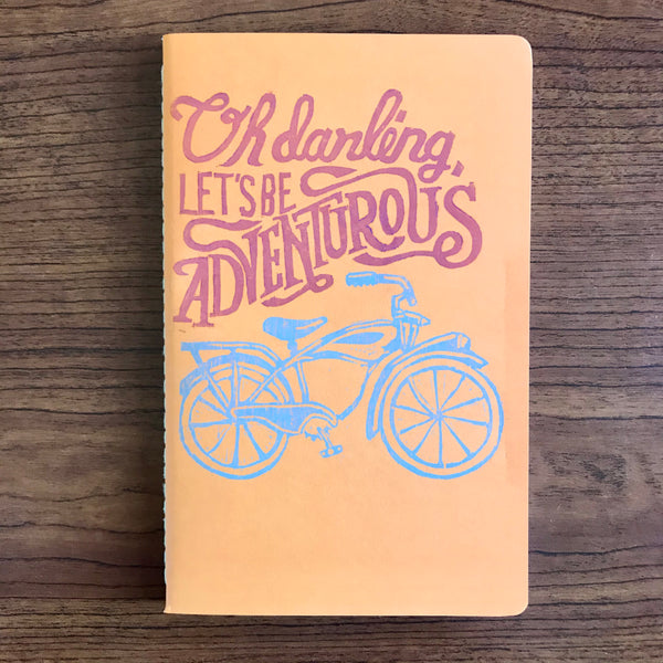 Two Color Blank Dotted Journal Individually Hand Printed Hand Stitched Oh Darling, Let’s Be Adventurous