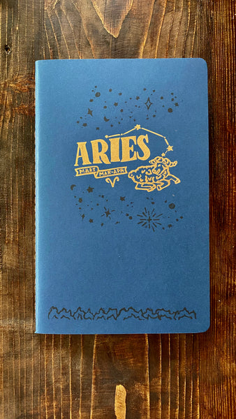 Aries Zodiac Sign Hand Printed Journal